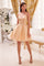 Cocktail Dresses A Line Lace Applique Short Cocktail Dress Champagne