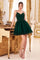 Cocktail Dresses A Line Lace Applique Short Cocktail Dress Emerald
