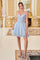 Cocktail Dresses A Line Lace Applique Short Cocktail Dress Lt Blue