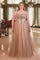 Plus Size Dresses Long Formal Plus Size Sequin Prom Gown Mocha Gold