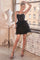 Cocktail Dresses Short Fitted Feather Mini cocktail Dress Black
