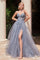 Prom Dresses Long Formal Prom Ball Gown Smoky Blue
