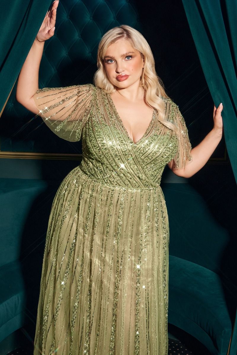 Formal Dresses Long Beaded A Line Formal Dress Greenery