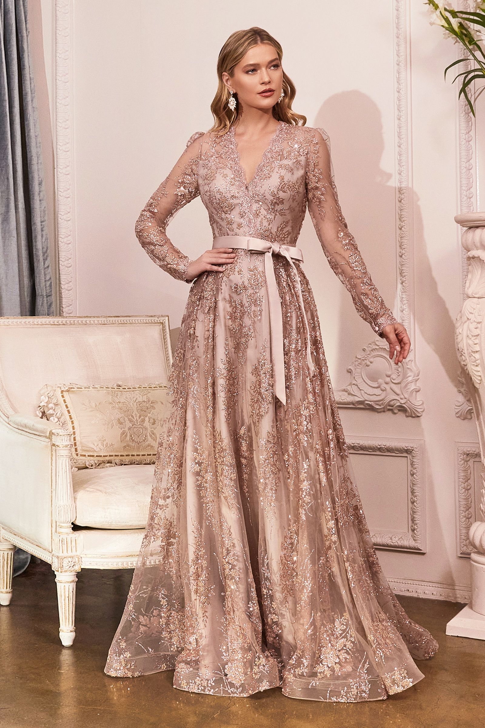 LaDivine CD233 Long Sleeve Formal Dress Evening Gown