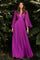 LaDivine CD242 Long Sleeve Pleated Evening Dress