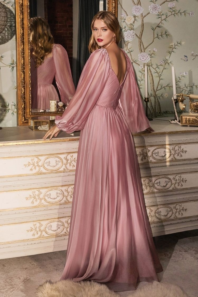 LaDivine CD243 Off Shoulder Long Sleeve Formal Dress