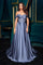 Prom Dresses Prom Long Corset Beaded A Line Formal Gown Smoky Blue