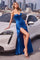 Prom Dresses Long Formal Fitted Slit Corset Prom Dress Royal