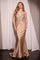 Prom Dresses Prom Beaded Long Formal Fitted Gown Nude Gold