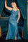 Plus Size Dresses Plus Size Long Formal Fitted Prom Dress Lake Blue