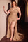 Plus Size Dresses Plus Size Long Formal Fitted Prom Dress Nude Gold