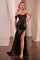 Prom Dresses Long Formal Fitted Applique Prom Gown Black