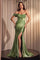 Prom Dresses Long Formal Fitted Applique Prom Gown Greenery