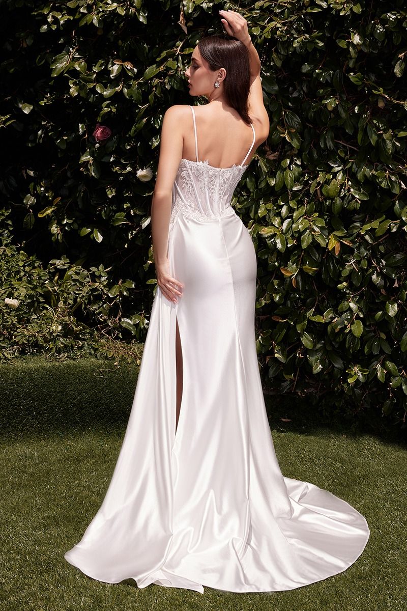 Wedding Dresses Fitted Lace Corset Long Wedding Dress Off White