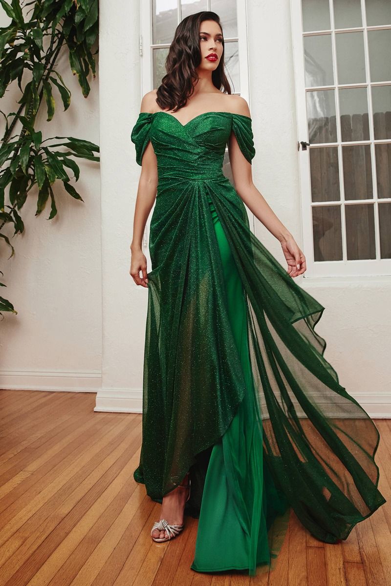 LaDivine CD878 Off Shoulder Long Formal Dress