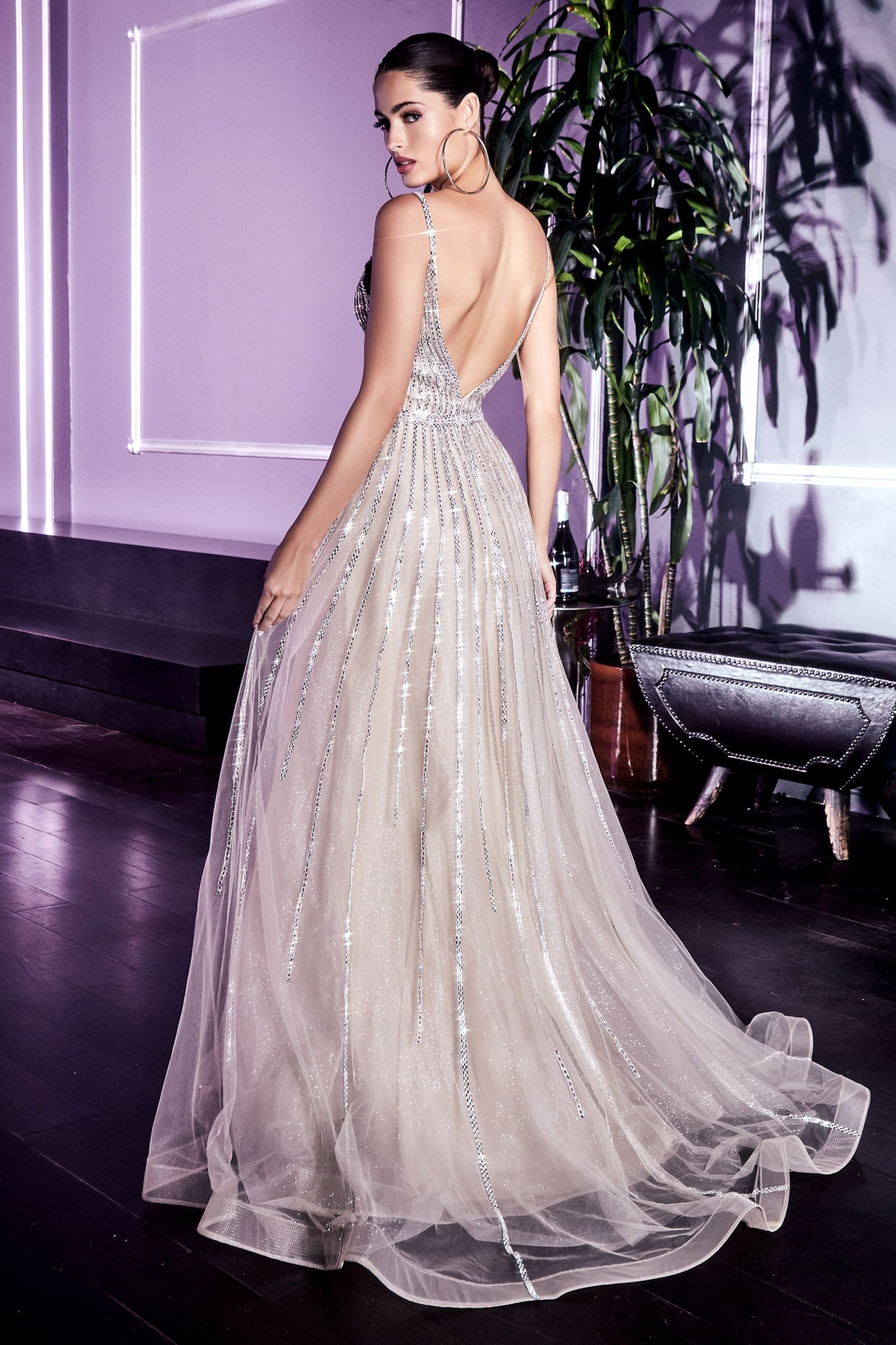 LaDivine CD940 Long Sparkling Evening Gown Prom