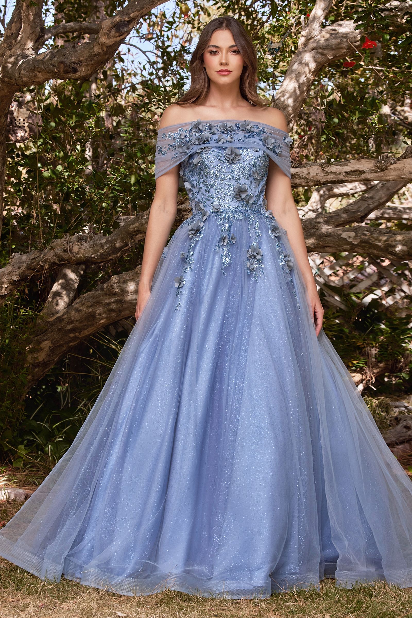 LaDivine CD955 Long Off Shoulder Prom Gown
