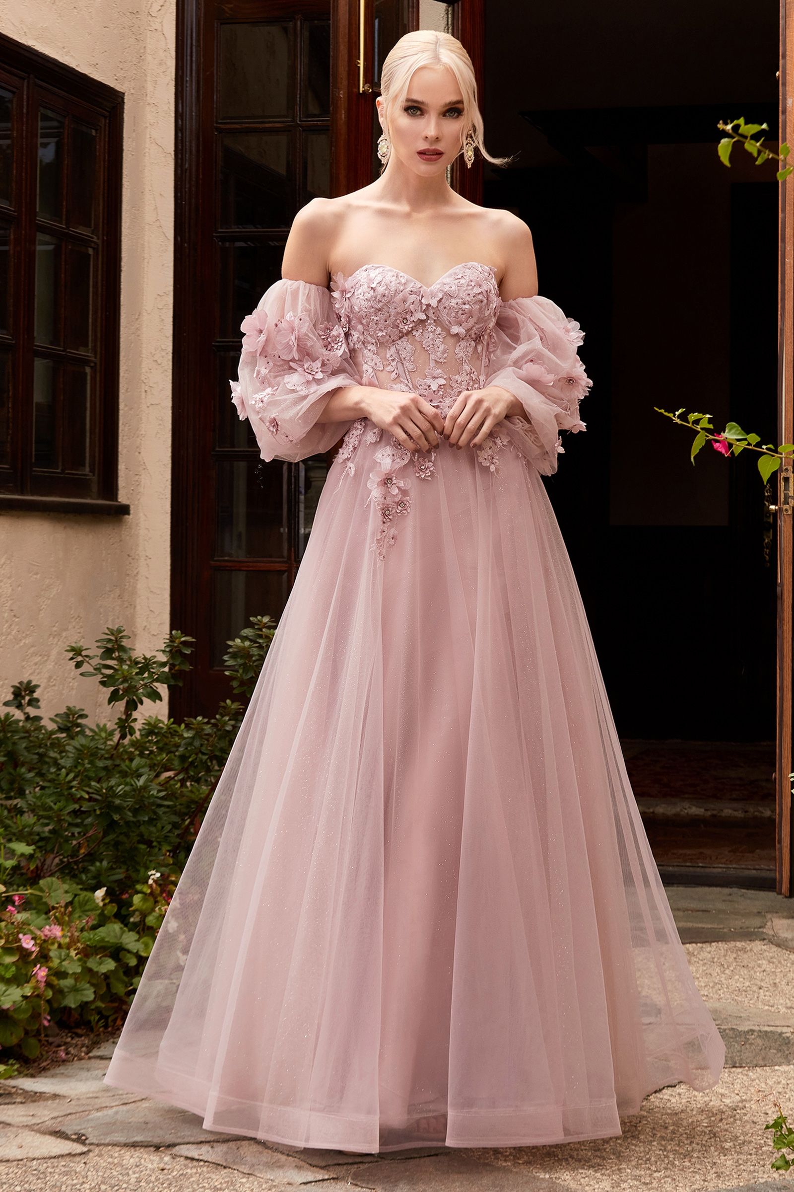 LaDivine CD962 Strapless Long Prom A Line Gown