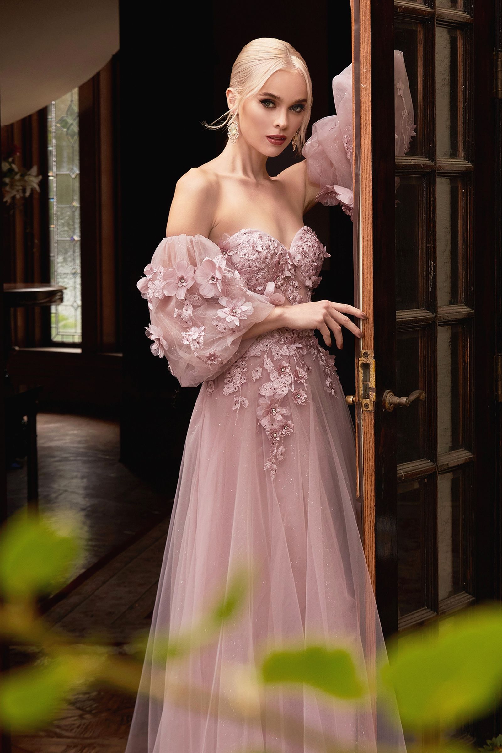 LaDivine CD962 Strapless Long Prom A Line Gown
