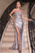 Prom Dresses Glitter Mermaid Long Formal Prom Gown Silver