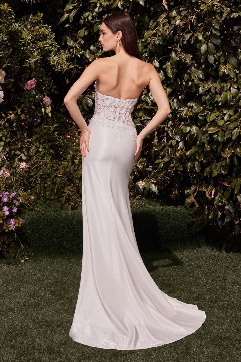 Wedding Dresses Long Bridal Gown Corset Fitted Applique Wedding Dress Off White