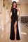 Prom Dresses Fitted Long Sequin Formal Prom Dress Black