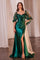 Formal Dresses Long Fitted Formal Slit Evening Gown Emerald