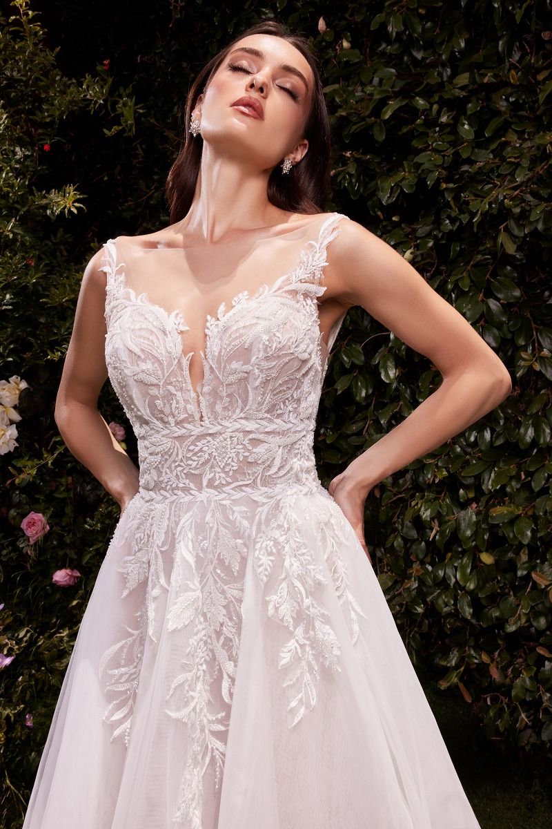 Wedding Dresses A Line Lace Applique Wedding Dress Off White
