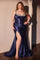 Plus Size Dresses Long Plus Size Formal Beaded Dress Navy