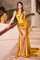 Prom Dresses Prom Long Fitted Formal Metallic Gown Marigold