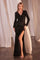 Formal Dresses Long Sleeve Formal Sequin Fitted Evening Dress Black