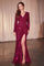 Formal Dresses Long Sleeve Formal Sequin Fitted Evening Dress Magenta
