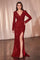 Formal Dresses Long Sleeve Formal Sequin Fitted Evening Dress Red