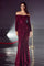LaDivine CH135 Fitted Sequin Long Sleeve Dress