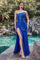 Long Prom Dresses Strapless Sexy Sequins Long Prom Dress Royal