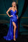 Prom Dresses Fitted Formal Slit Long Prom Dress Royal