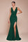 Formal Dresses Fitted Slit Long Formal Evening Gown Emerald