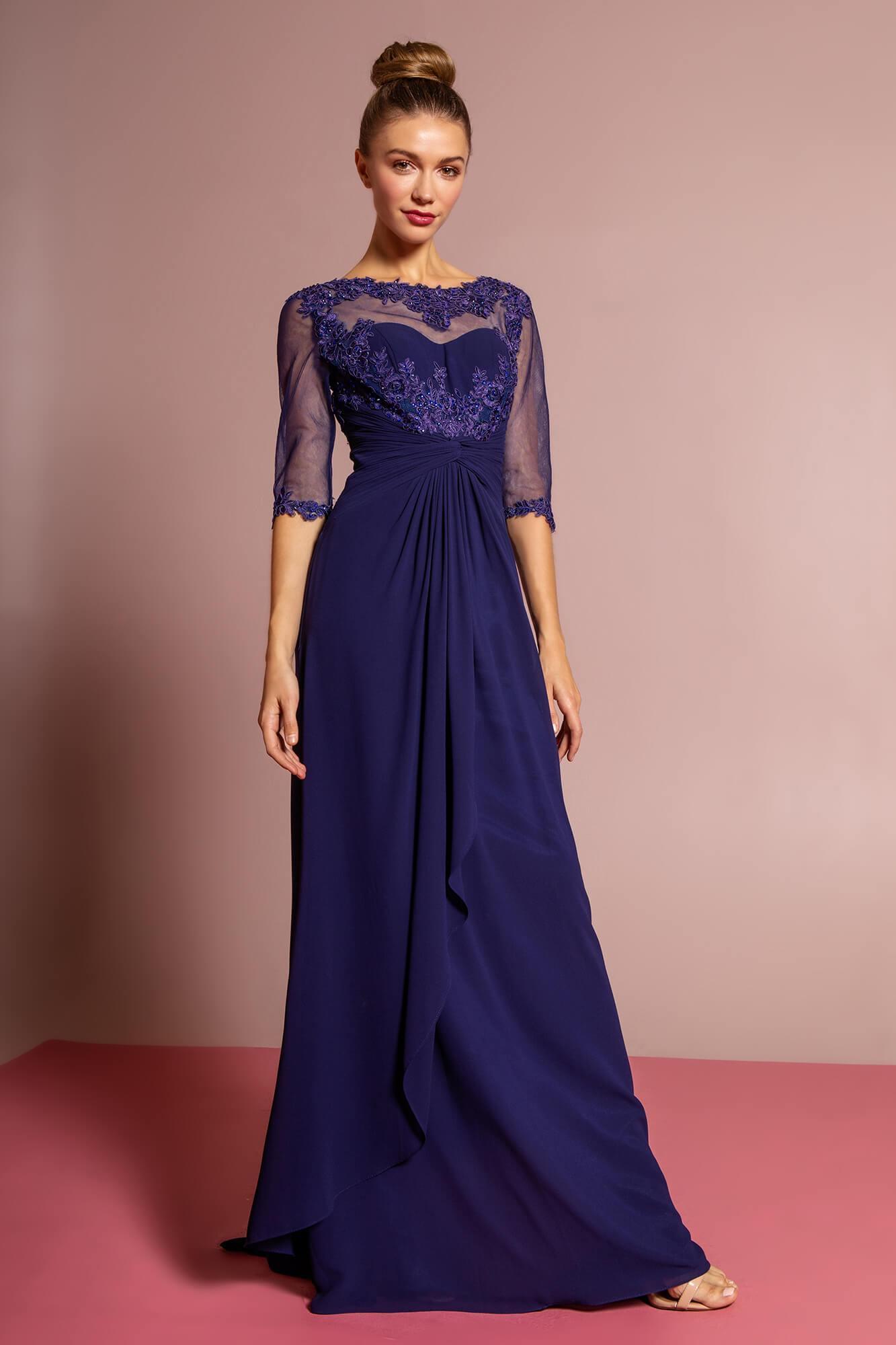 Chiffon Long Mother of the Bride Dress Formal - The Dress Outlet Elizabeth K