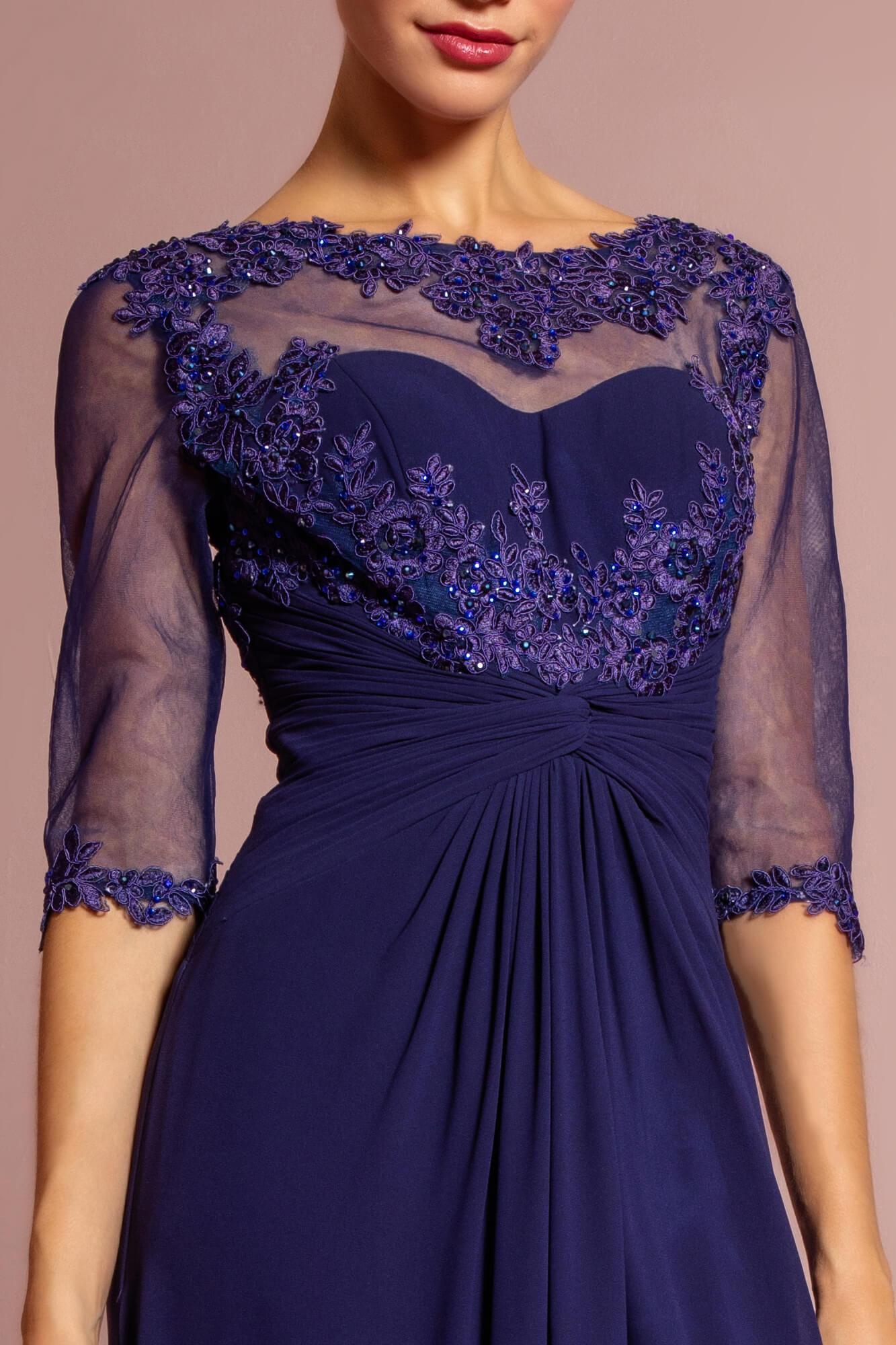 Chiffon Long Mother of the Bride Dress Formal - The Dress Outlet Elizabeth K