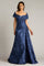 Formal Dresses Pleated Long Formal Floral Prom Dress Midnight