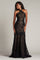 Prom Dresses Fitted Long Formal Prom Evening Dress Black Nude