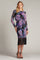 Cocktail Dresses Midi Length Fringe Floral Fitted Cocktail Dress Black Purple Floral
