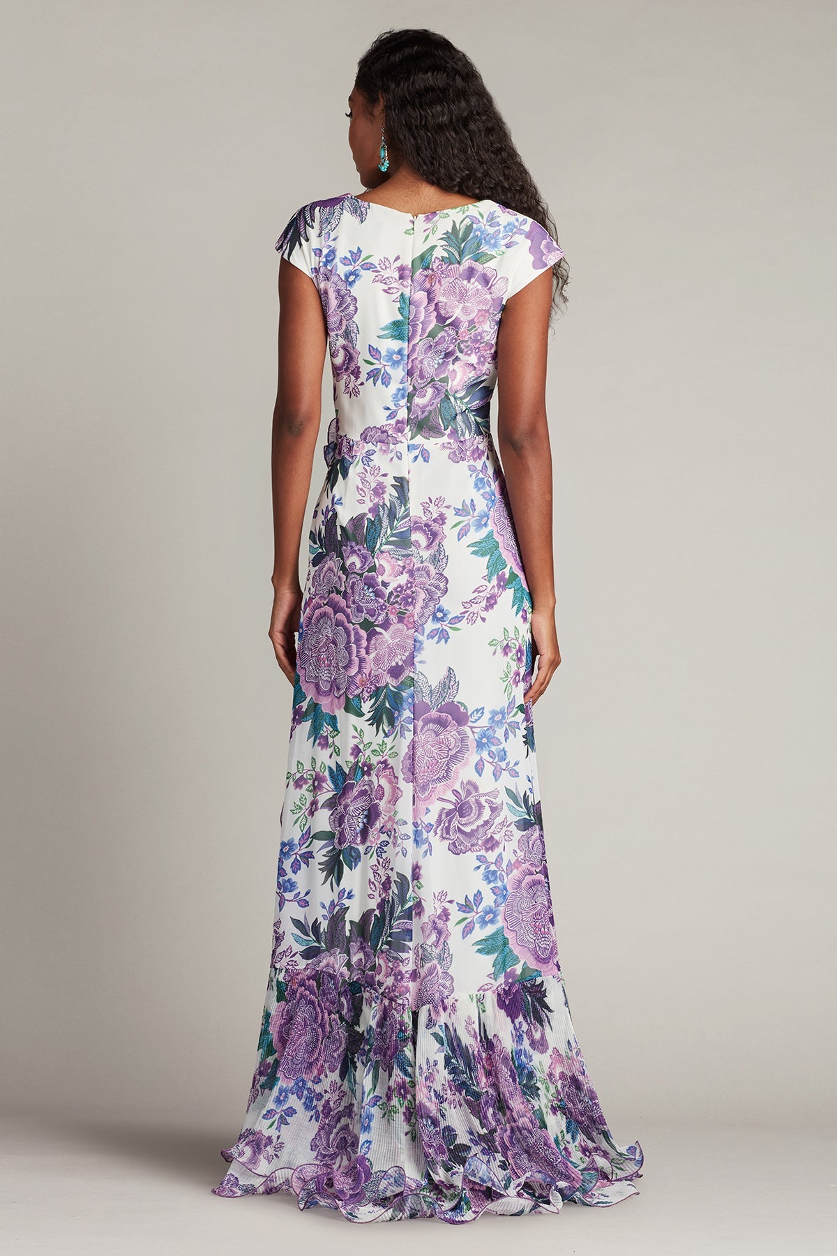 Prom Dresses Long Formal Floral Slit Evening Dress White Purple Floral