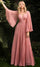 LaDivine CD242 Long Sleeve Pleated Evening Dress