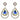 Clear Diamante Teardrop Shaped Rhinestone Earrings - The Dress Outlet