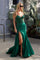 Prom Dresses Slit Long Formal Fitted Corset Prom Dress Emerald