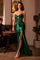 Prom Dresses Long Beaded Corset Formal Fitted Prom Gown Emerald