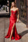Prom Dresses Long Beaded Corset Formal Fitted Prom Gown Red