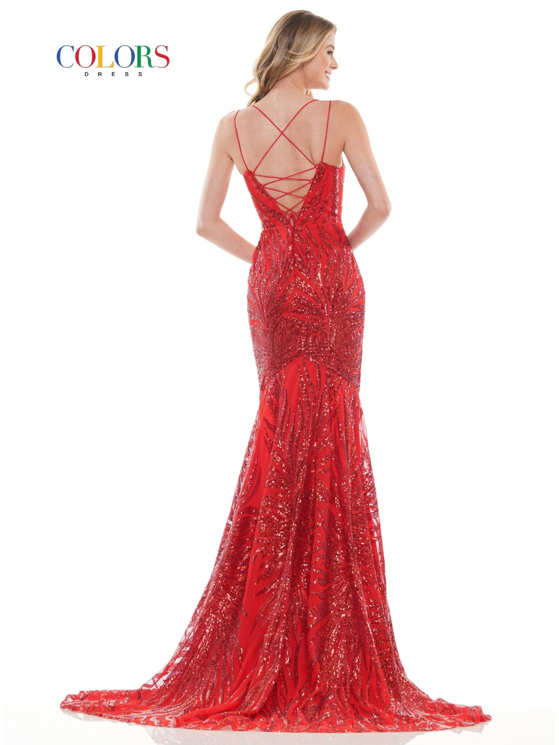 Colors Long Formal Fitted Sequins Prom Dress 2743 - The Dress Outlet