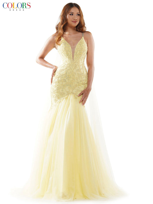Colors Long Formal Mermaid Prom Dress Sale - The Dress Outlet
